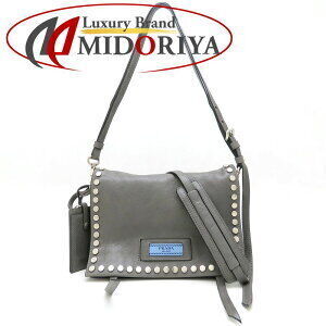 Prada Etiquet Shoulder Bag Marmo Leather Gray